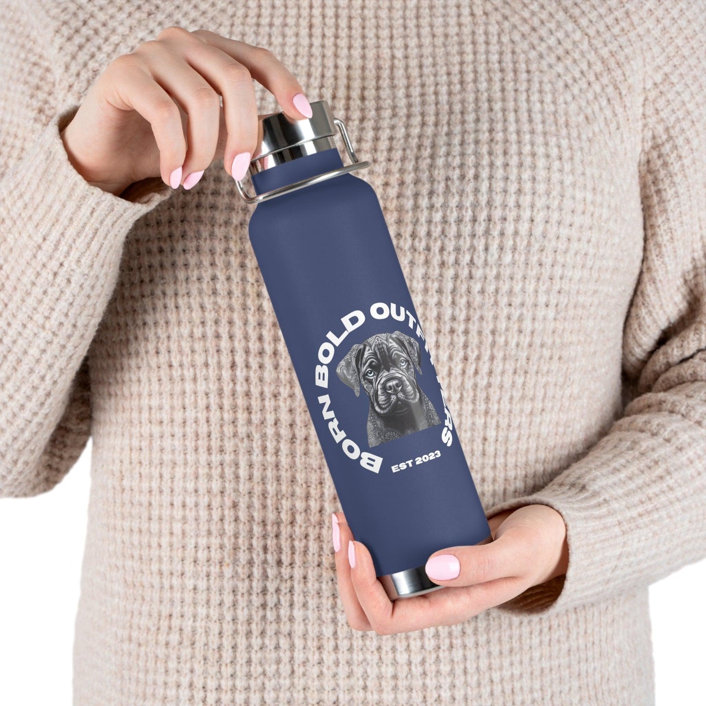 Born Bold White Logo Water Bottle - Born Bold Outfitters