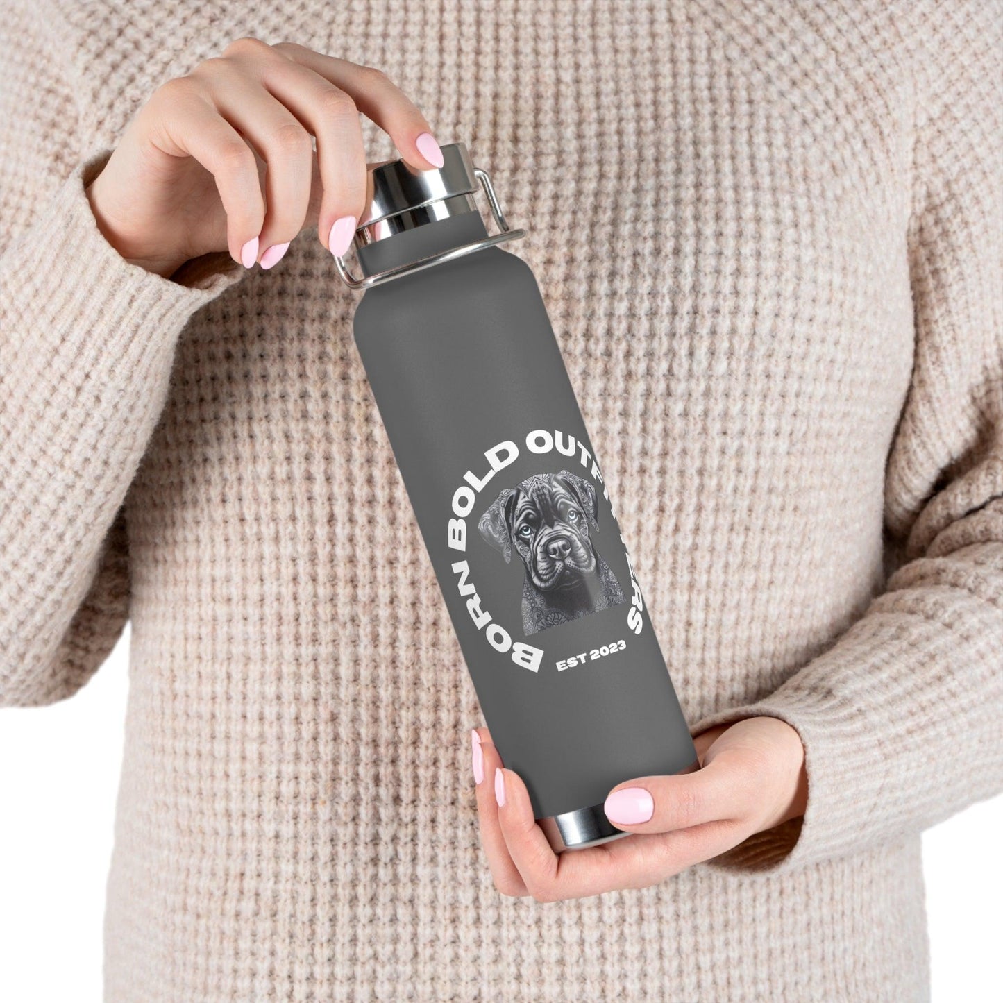 Born Bold White Logo Water Bottle - Born Bold Outfitters