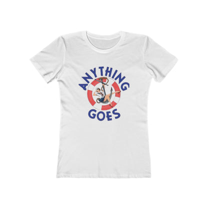 Retro Anything Goes Women’s Boyfriend Tee - Casual Graphic T-Shirt